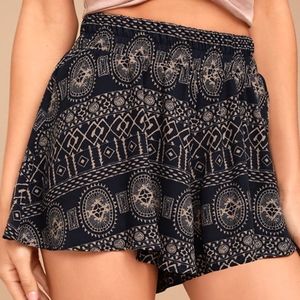 Southbound Navy Blue Print Shorts